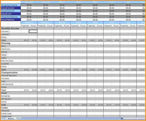Monthly Bills Spreadsheet Template Excel 2 —