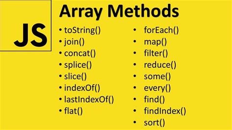 Array Methods In Javascript 17 Useful Methods Youtube
