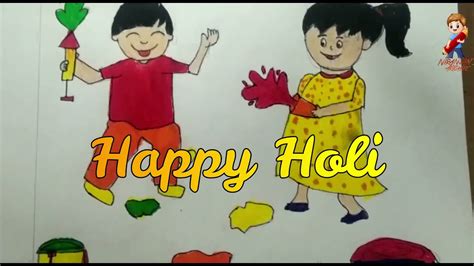 How To Draw Holi Festival Easy Drawing For Beginnerseasy Drawing On