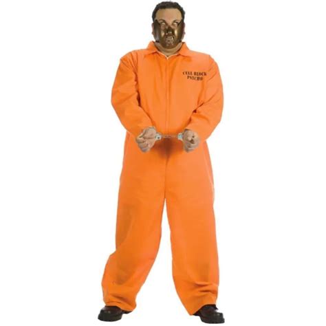 Adult Cell Block Psycho Prisoner Costume Jail Bird Orange Jumpsuit Plus Size New 27 95 Picclick