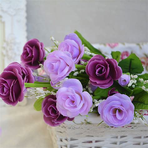 silk rose 1 bunch 10 heads french rose floral bouquet fake artificial flower arrange table
