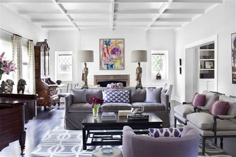 Color Scheme Purple And Grey Eclectic Living Home