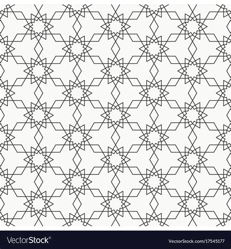 Arabesque Seamless Pattern Line Art Royalty Free Vector