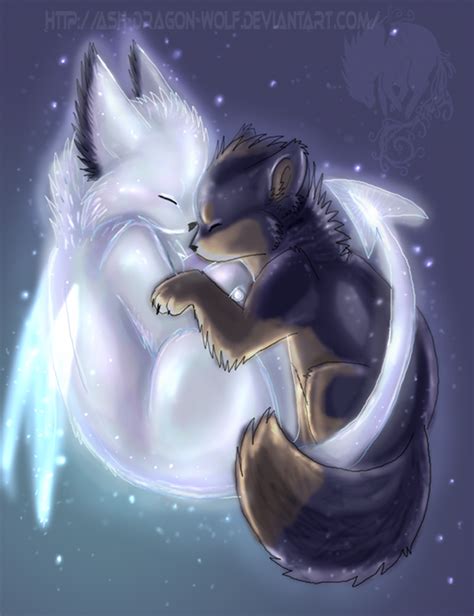 A Wolf Dragon And A Puppy Wolf By Deadpool Tier Wallpaper Wolf