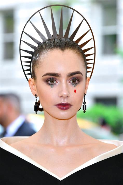 Lily Collins Makeup At The Met Gala 2018 Popsugar Beauty