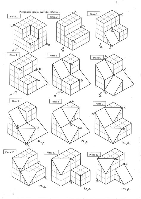 Obtener Las Vistas De Las Siguientes Figuras Ejercicios De Dibujo