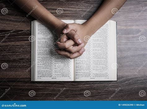 Praying Hands With Holy Bible Stock Photo Image Of Belief Read