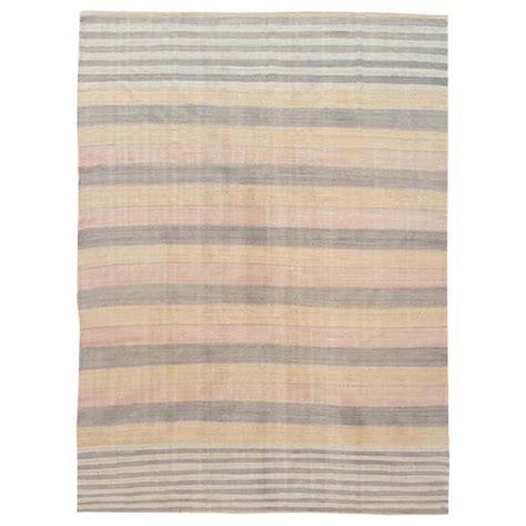 Modern Striped Kilim Handmade Wool Rug For Sale At 1stdibs