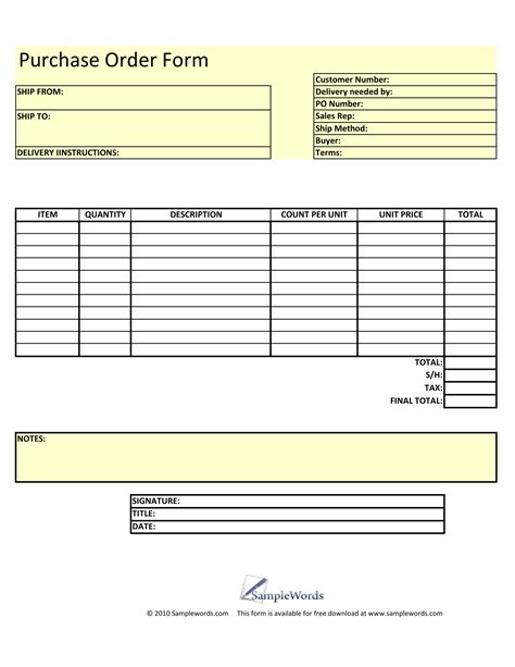 Printable Blank Work Order Form Printable Forms Free Online