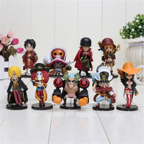 9pcsset Anime One Piece Mini Action Figures The Straw Hats Luffy