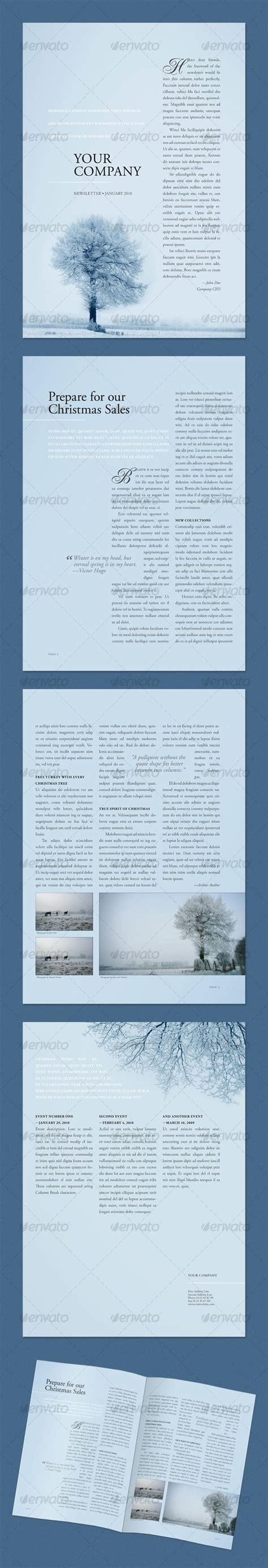Newsletter Winter Tree 4 Pages By Geertdd Graphicriver