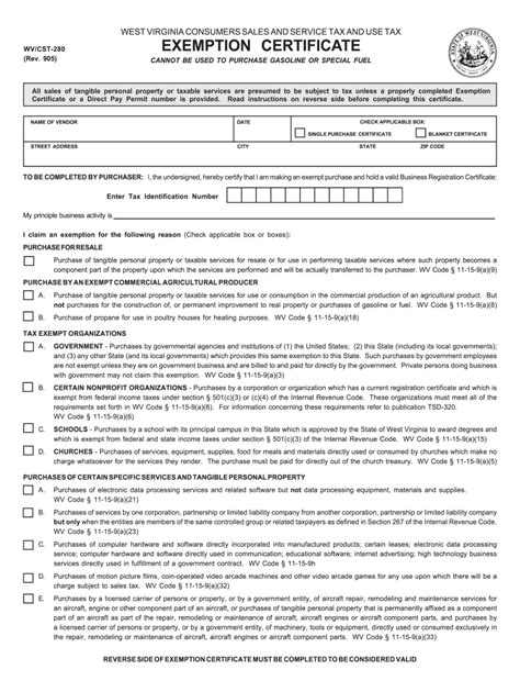 Wv Dor Cst 280 2005 2021 Fill Out Tax Template Online Us Legal Forms