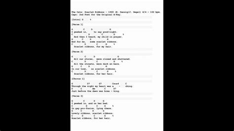 We did not find results for: The Cats - SCARLET RIBBONS - Free* Lyrics and Chords TAB ...
