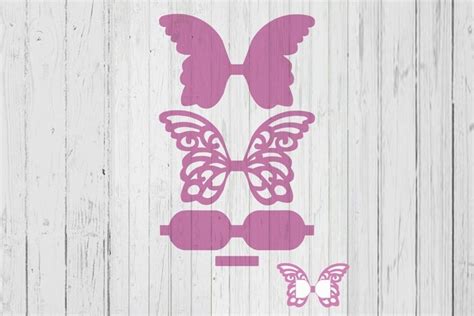 Ornate Butterfly bow shape template svg dxf png ai files