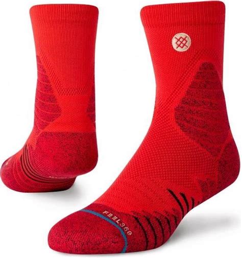 Stance Icon Hoops Quarter Sok Rood Maat 38 42