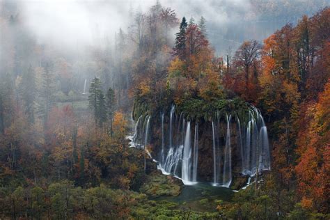 Plitvice Lakes National Park Fall Landscape Croatia Nature