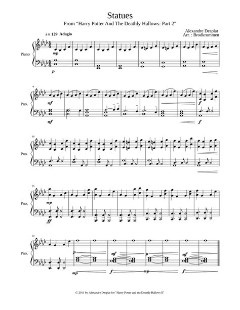 Statues Hp Piano Sheet Music For Piano Solo