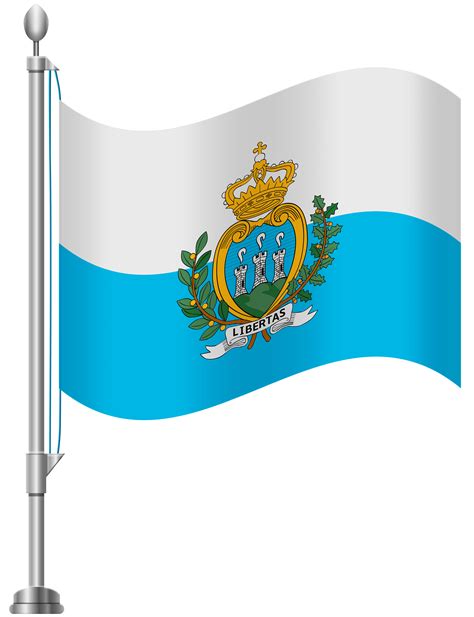 The blue represents the sky above the nation. San Marino Flag PNG Clip Art - Best WEB Clipart