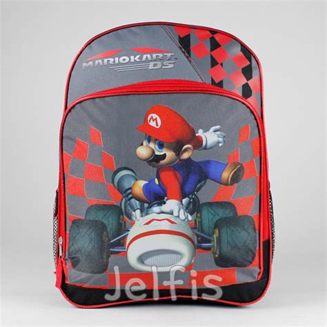 Super Mario Bros Backpack Mariokart Ds Checker 16 Large