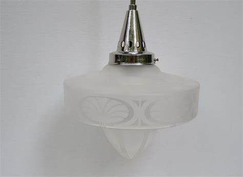 Aldridge brushed nickel modern/contemporary frosted glass bell mini pendant light. Vintage Art Deco Frosted Glass Ceiling Light for sale at Pamono