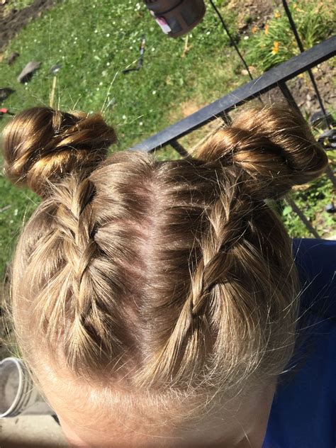 It Is Two Dutch Braids And Space Buns Coachella Hair Cool Hairstyles