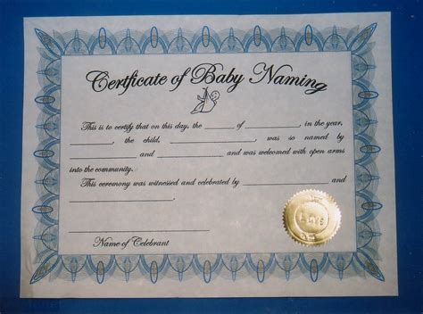 Naming Ceremony Certificate Template Free Printable Templates