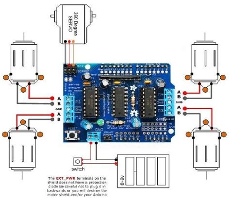 L D Wired Motor With Servo Arduino Shield Arduino Motor Control My