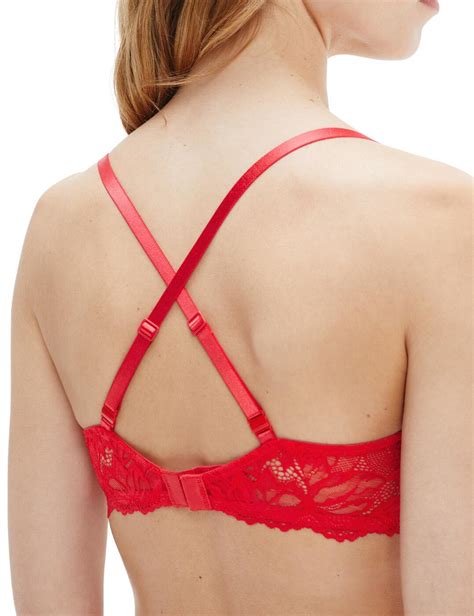 000qf6394e Calvin Klein Seductive Comfort Demi Cup Bra 000qf6394e Rustic Red Belle Lingerie