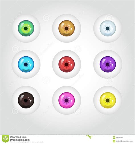 Cartoon faces with different expressions. Red Eyeball 3D Illustration Royalty-Free Stock Photography ...