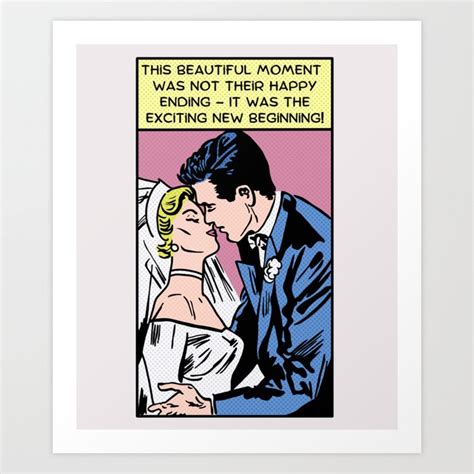 Comic Couple Gets Married Art Print By Slightly Unhinged Society6