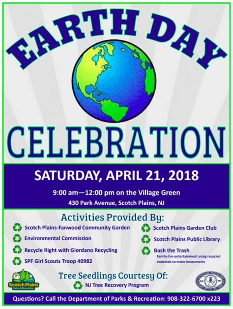 Earth Day Celebrations Set For April 21 In Fanwood And Scotch Plains