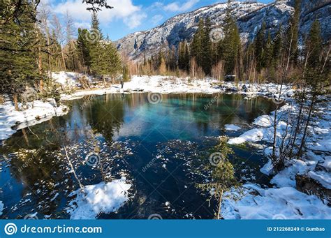 Blue Geyser Lake In Altay Mountains Stock Image Image Of Altay Lake