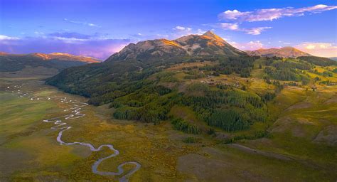 Sunset Over Crested Butte Colorado Sky Hills Mountains Landscape