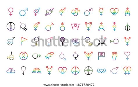 Bundle Fifty Gender Symbols Sexual Orientation Stock Vector Royalty Free 1871720479 Shutterstock