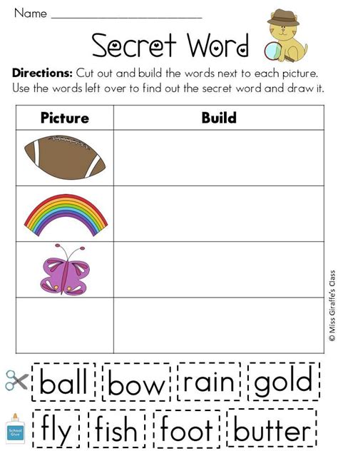 Secret Compound Word Cut And Paste Fun Activities Kids Build The
