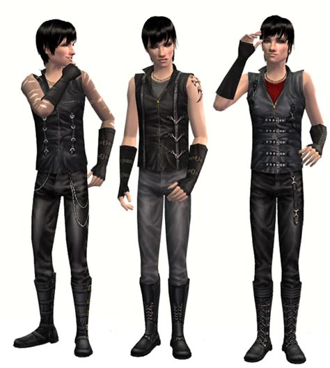Mod The Sims Teen Style Male Goth Outfit Converted For Adults