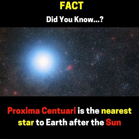Fact Didyouknow Proximacentuari Is The Nearest Star To Earth After