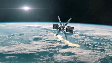 Military Spy Satellite Conducting Surveillance In Orbit Of Planet Earth