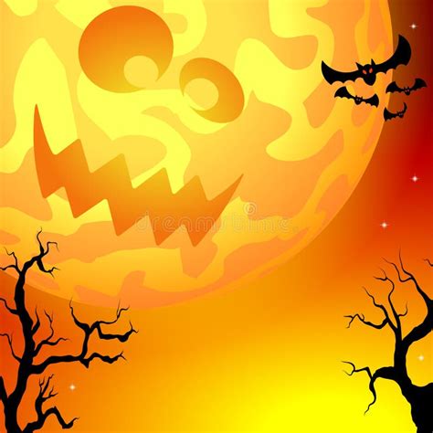 Creepy Halloween Full Moon Stock Vector Illustration Of Halloween