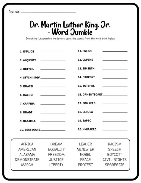 Free Printable Martin Luther King Worksheets Free Printable Templates