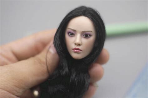 1 6 Asian Long Black Hair Japanese Ninja Head Sculpt F12 Female HT VC
