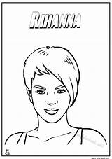 Coloring Rihanna Famous Popular Library Template sketch template