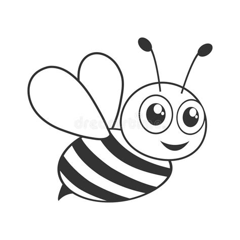 Cute Bee Cartoon Black And White Fobiaalaenuresis