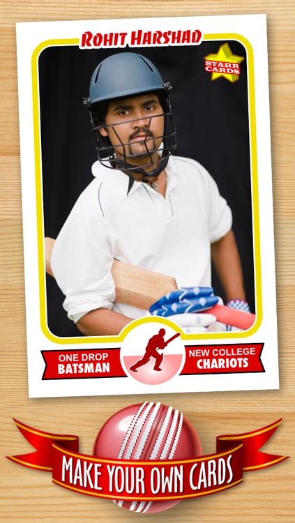 Cricket Card Maker Make Your Own Custom Cricket Cards With Starr
