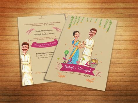 We at the wedding cards online, design most beautiful indian wedding invitations. Illustrated Wedding Invitation by SP Senthil Kumar on Dribbble