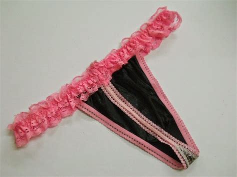 Fashion Care 2u U354 4 Sexy T String Womens Underwear Ruffle Lace Trim Pink