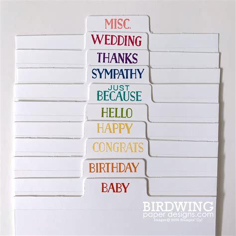 New Card Dividers On Etsy Birdwing Paper Designs