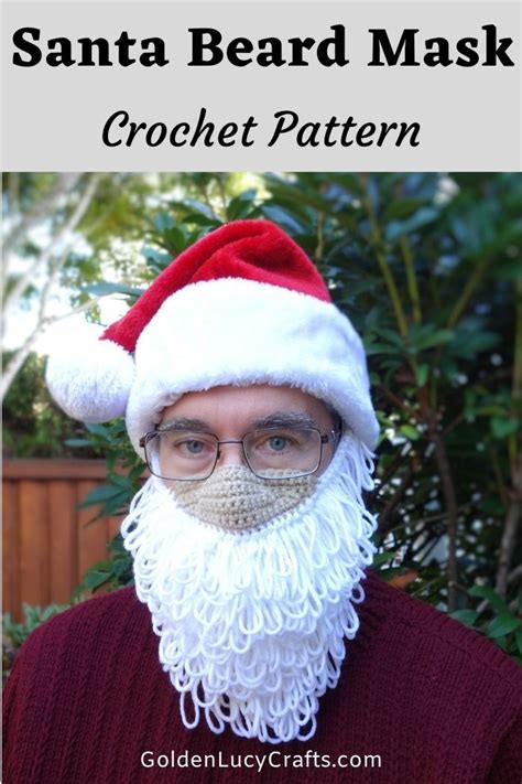 Santa Beard Mask Crochet Pattern Christmas Crochet Pattern Crochet