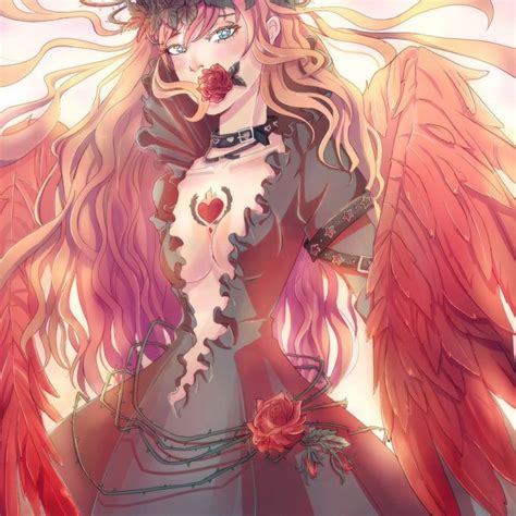 Princess Aİ Anime Girl Wings Angel Red Hair Dress Rose Wallpaper 1440x1440 1094548 Wallpaperup