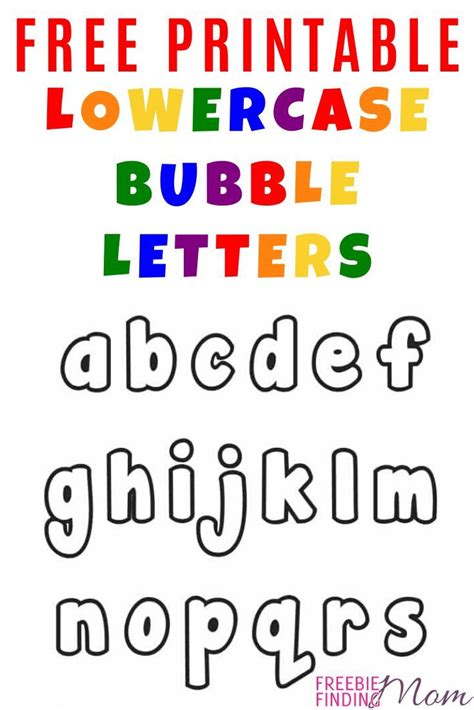 Free Lowercase Bubble Letters To Print Freebie Finding Mom Bubble